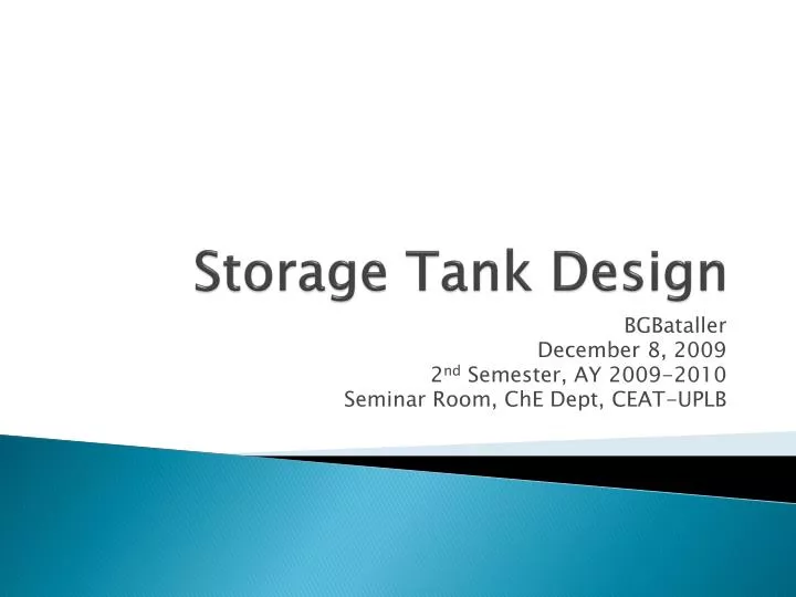 storage tank design