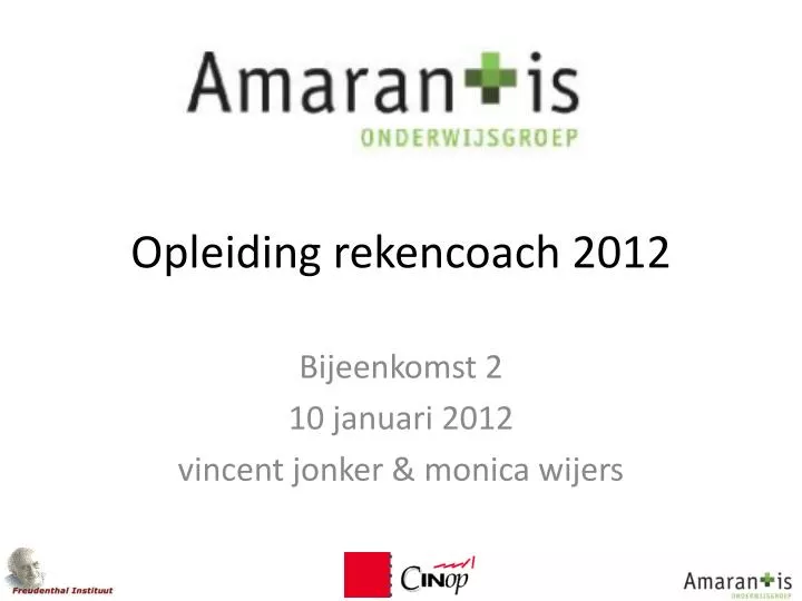 opleiding rekencoach 2012