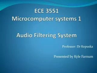 ECE 3551 Microcomputer systems 1 Audio Filtering System