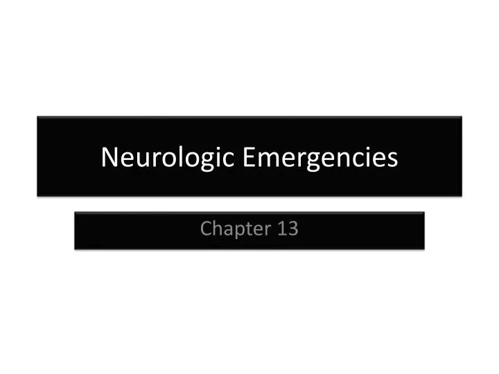neurologic emergencies