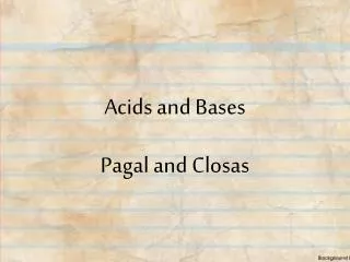 Acids and Bases