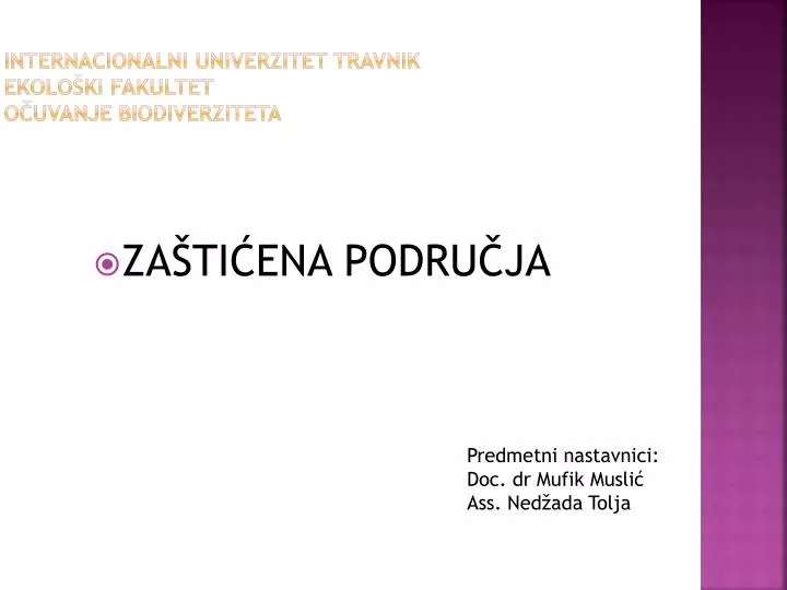 internacionalni univerzitet travnik ekolo ki fakultet o uvanje biodiverziteta