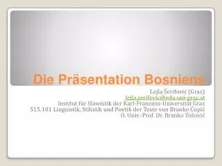 die pr sentation bosniens