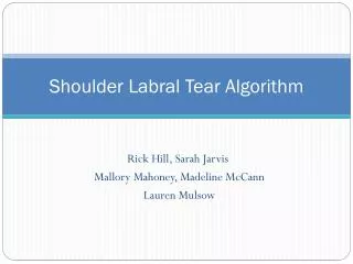 Shoulder Labral Tear Algorithm
