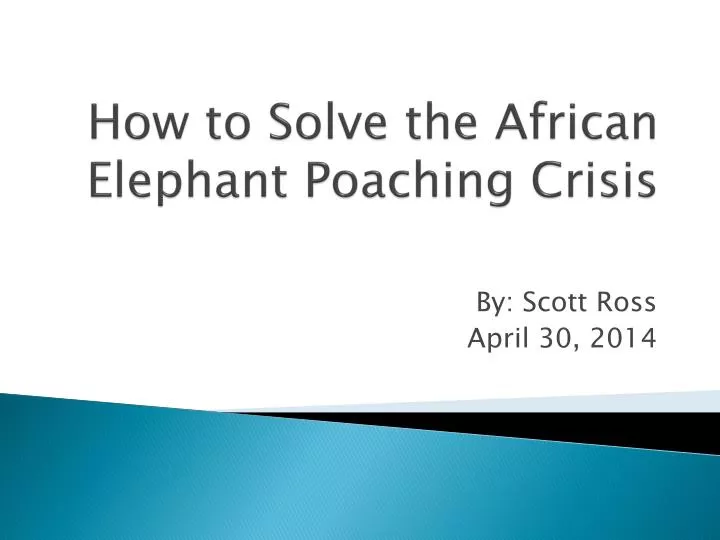 how to solve the african elephant poaching crisis
