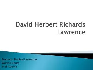 David Herbert Richards Lawrence
