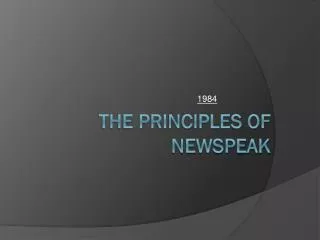 The Principles of Newspeak