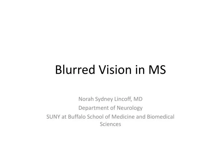blurred vision in ms