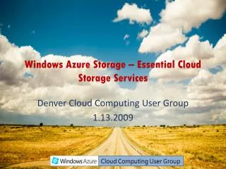 Windows Azure Storage – Essential Cloud Storage Services