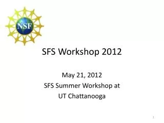 SFS Workshop 2012