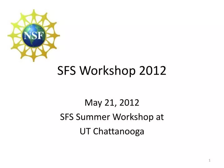 sfs workshop 2012