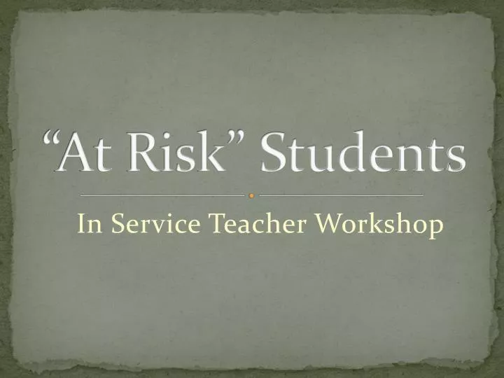 at risk students