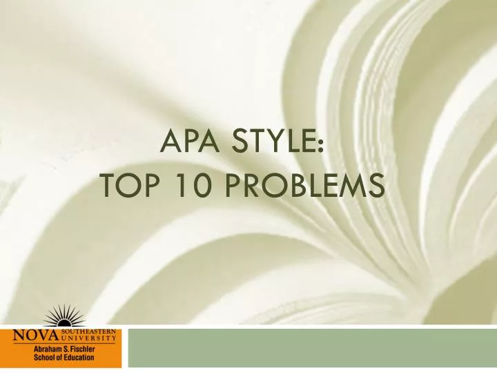 apa style top 10 problems