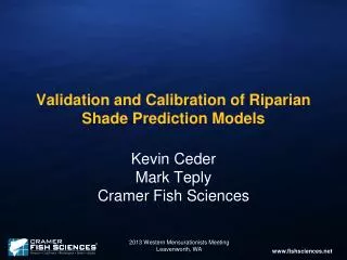 Validation and Calibration of Riparian Shade Prediction Models