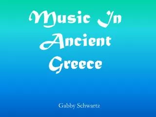 Music In Ancient Greece