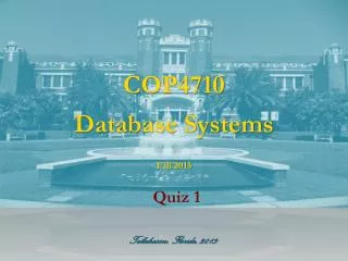 COP4710 Database Systems