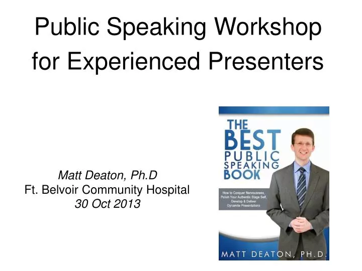 public speaking workshop for experienced presenters