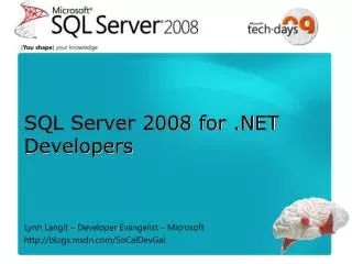 SQL Server 2008 for .NET Developers