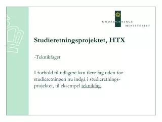 Studieretningsprojektet, HTX