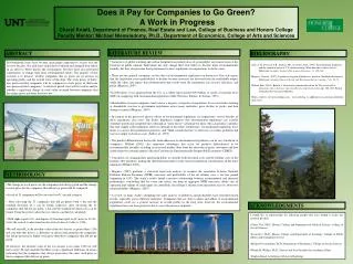 Does it Pay for Companies to Go Green? A Work in Progress