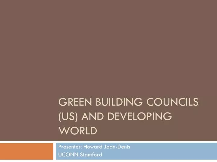 green building councils us and developing world