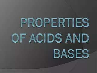 properties of acids and bases