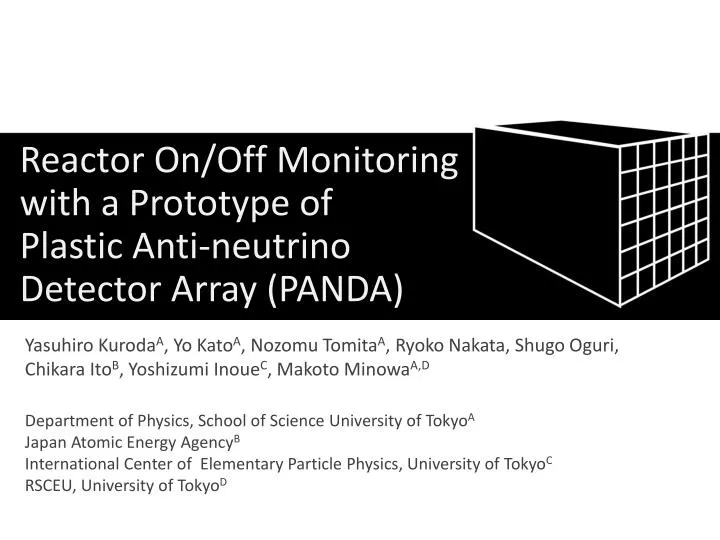 reactor on off monitoring with a prototype of plastic anti neutrino detector array panda