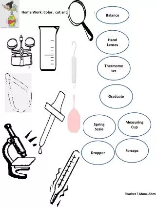 Home Work: Color , cut and Name the Tools