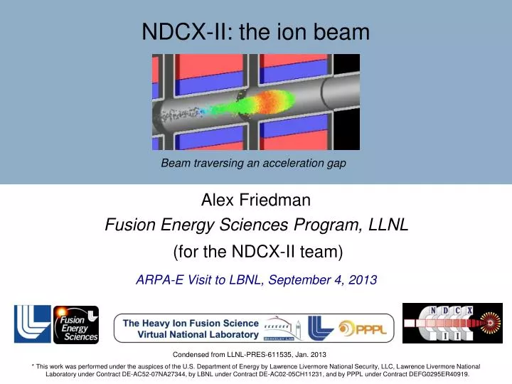 ndcx ii the ion beam