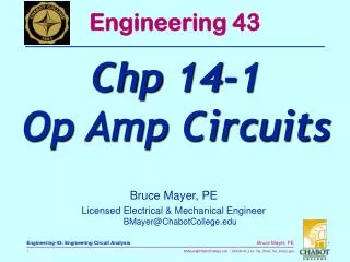 Bruce Mayer, PE Licensed Electrical &amp; Mechanical Engineer BMayer@ChabotCollege.edu