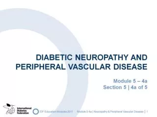 Diabetic Neuropathy and Peripheral Vascular Disease