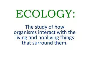 ECOLOGY: