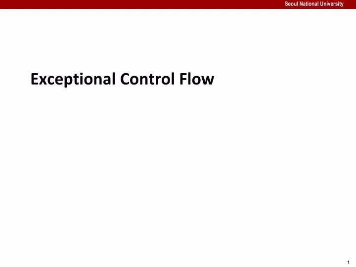 exceptional control flow