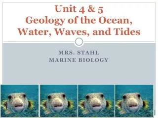 Unit 4 &amp; 5 Geology of the Ocean, Water, Waves, and Tides