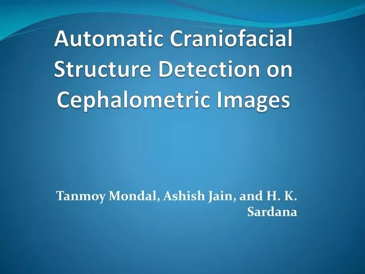 automatic craniofacial structure detection on cephalometric images