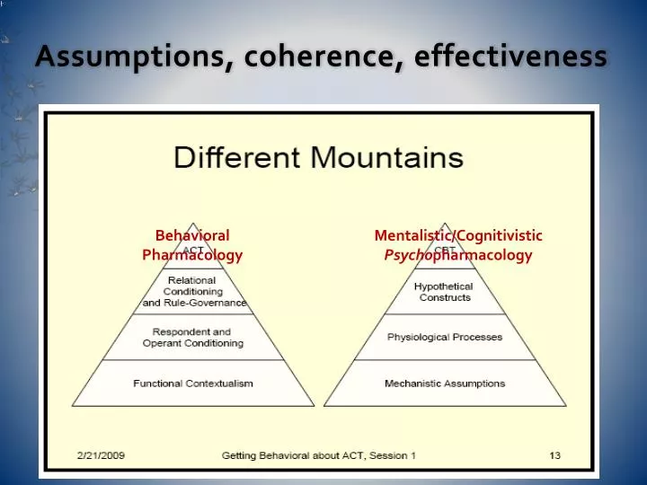 assumptions coherence effectiveness