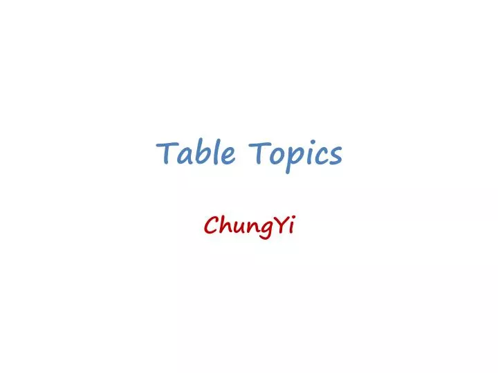 table topics