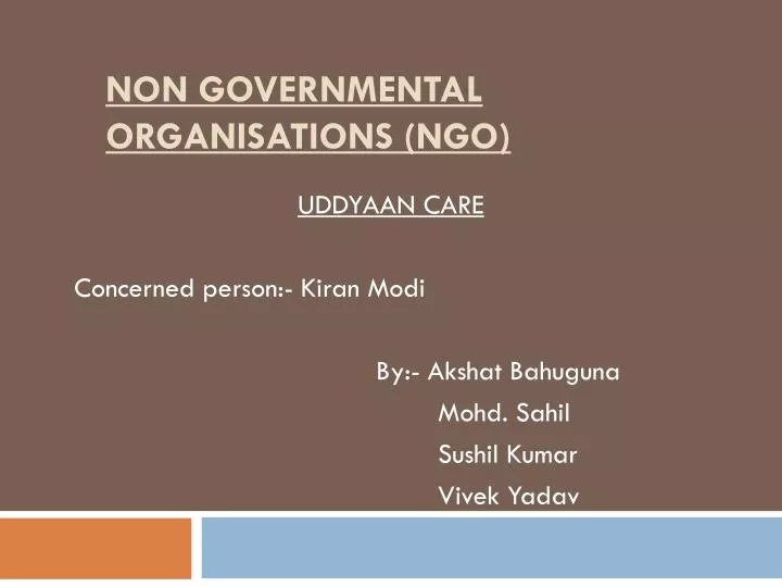 non governmental organisations ngo
