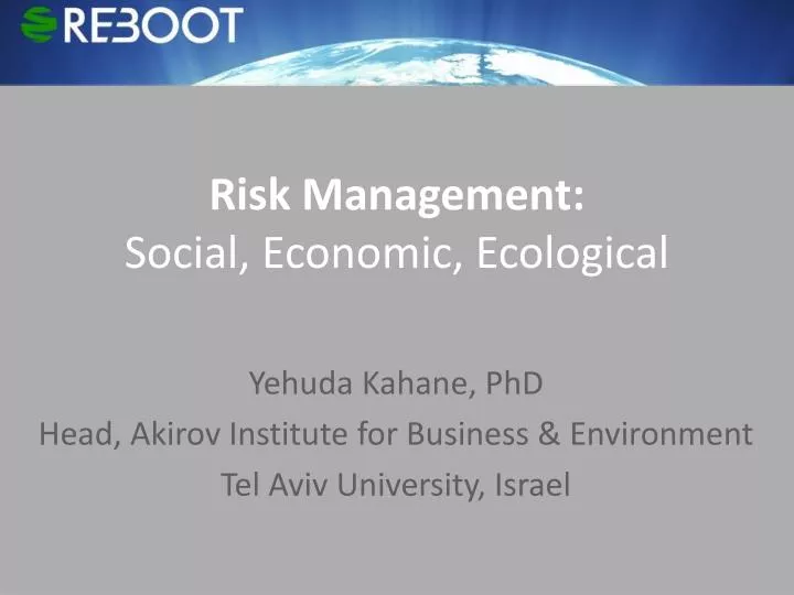 risk management social economic ecological