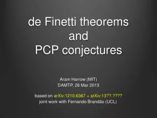 de Finetti theorems and PCP conjectures