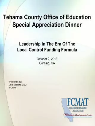 Tehama County Office of Education Special Appreciation Dinner