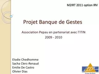 projet banque de gestes