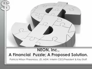 NEON, Inc., A Financial Puzzle; A Proposed Solution.