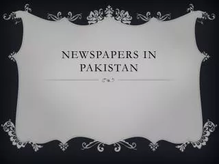 Newspapers In Pakistan