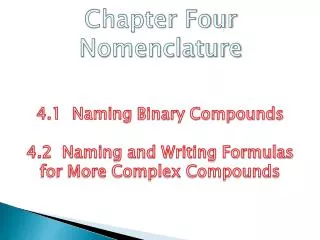 Chapter Four Nomenclature