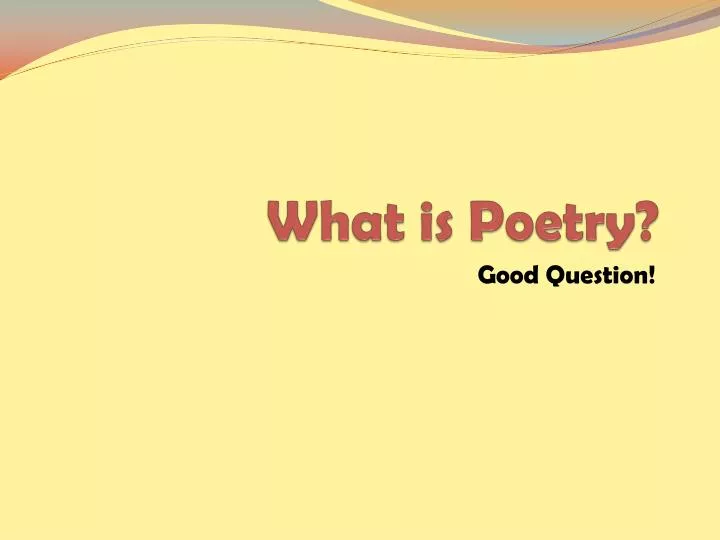 what is poetry