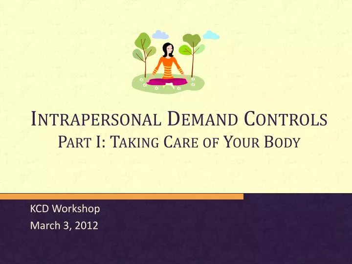 intrapersonal demand controls part i taking care of your body