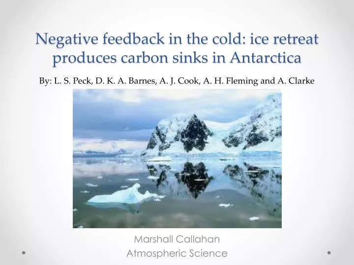 negative feedback in the cold ice retreat produces carbon sinks in antarctica