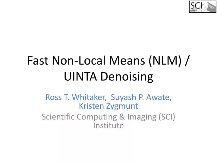 fast non local means nlm uinta denoising