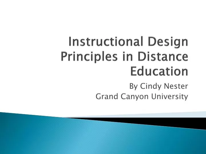 instructional design principles in distance education